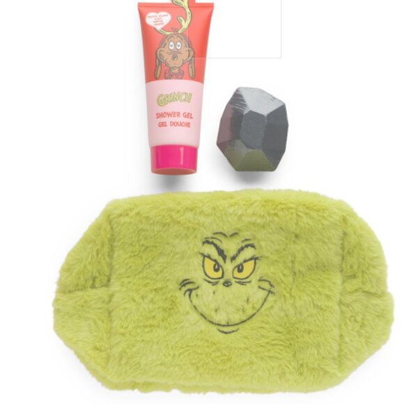 Grinch - Feelin’ Grinchy Fluffy Wash Bag Bathroom Care Set-Green - Picture 1 of 1